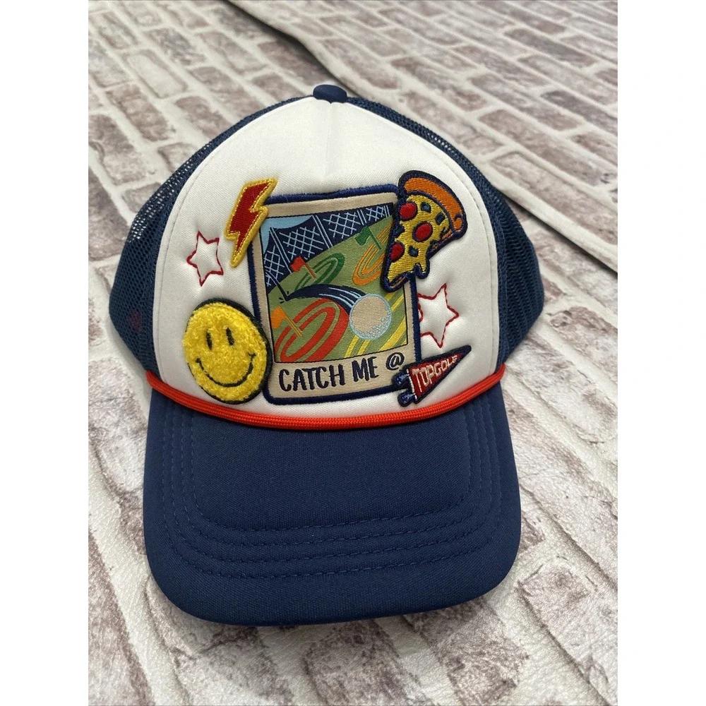 Catch Me At Top Golf Youth  Adjustable Mesh‎ Snapback Hat Cap Trucker Smiley